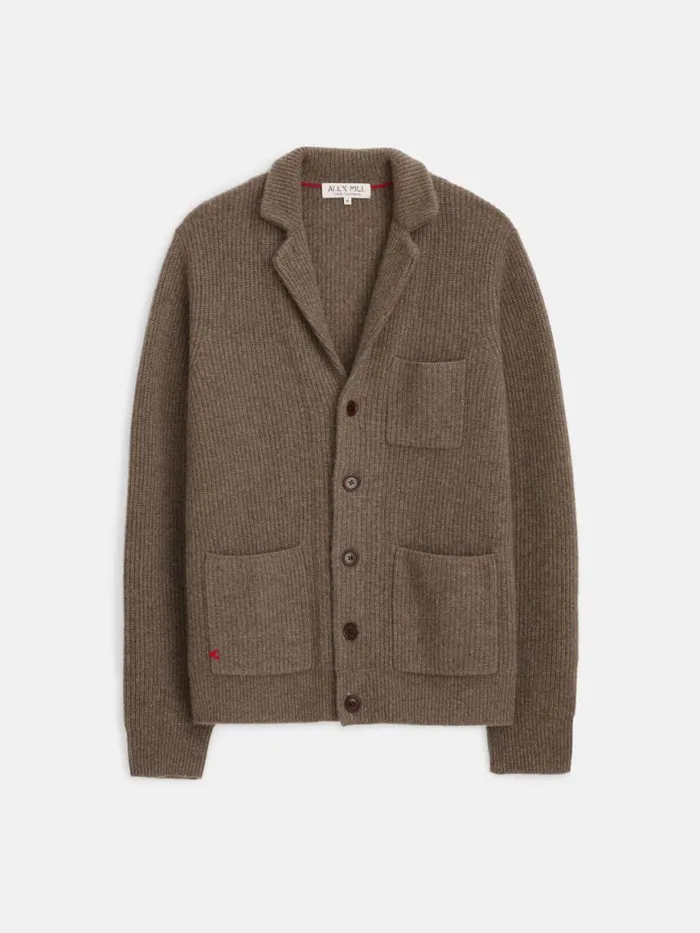 Alex Mill Mitchell Cardigan In Washed Cashmere Heather Walnut Men Sweaters Sweatshirts