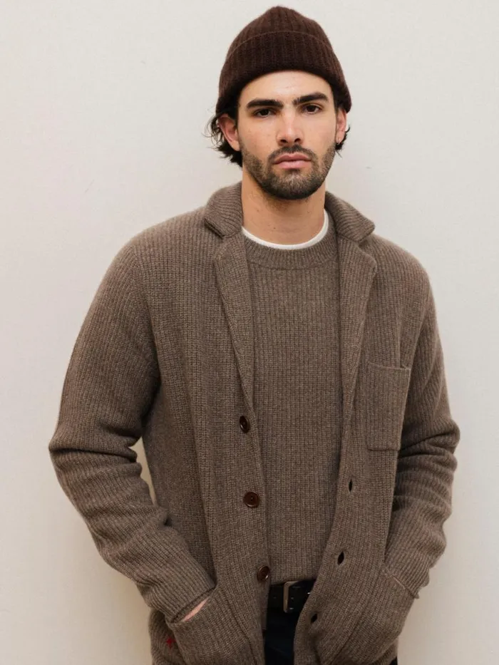 Alex Mill Mitchell Cardigan In Washed Cashmere Heather Walnut Men Sweaters Sweatshirts