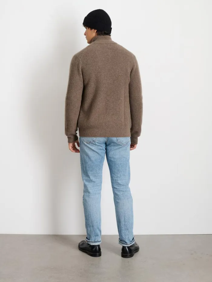 Alex Mill Mitchell Cardigan In Washed Cashmere Heather Walnut Men Sweaters Sweatshirts