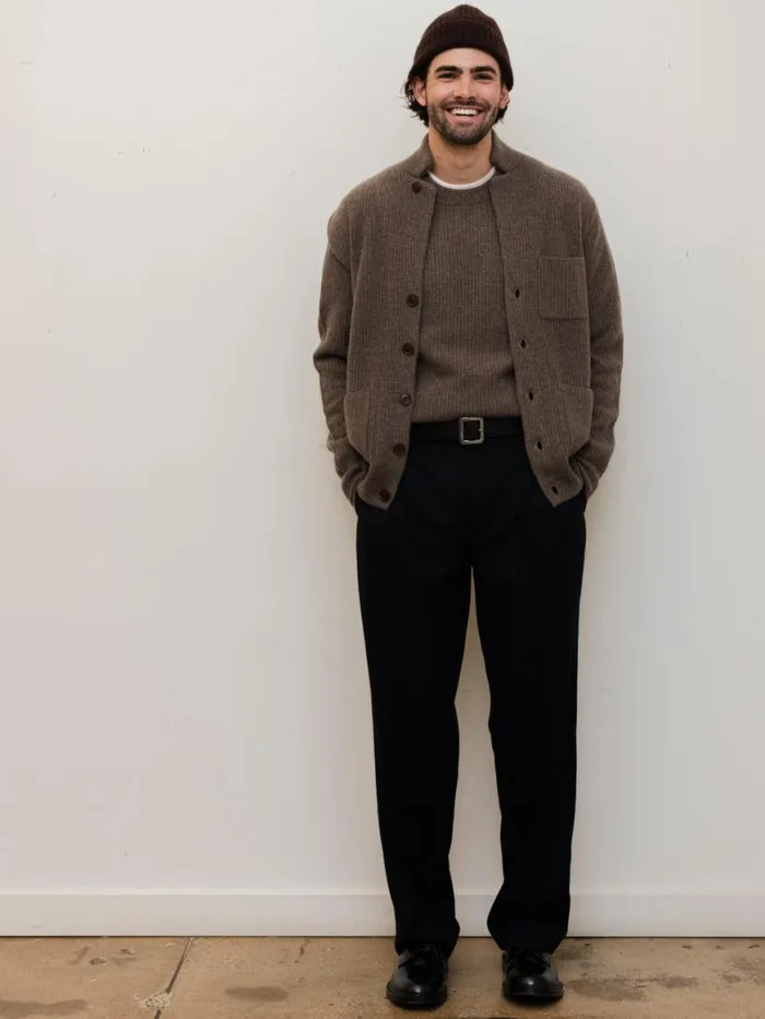 Alex Mill Mitchell Cardigan In Washed Cashmere Heather Walnut Men Sweaters Sweatshirts