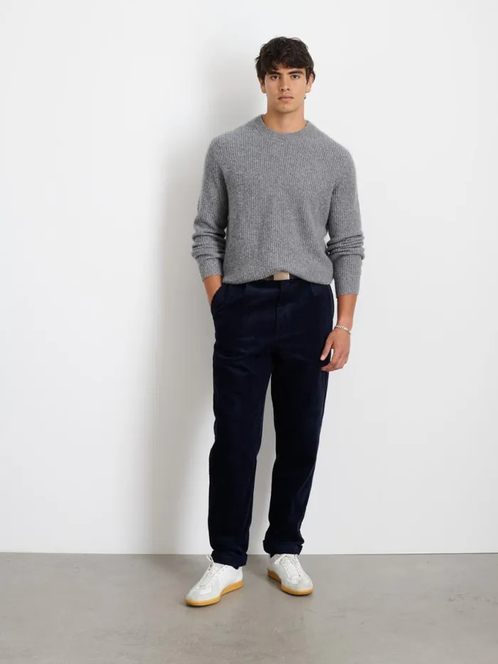Alex Mill Standard Pleated Pant In Corduroy Dark Navy Men Suiting Blazers