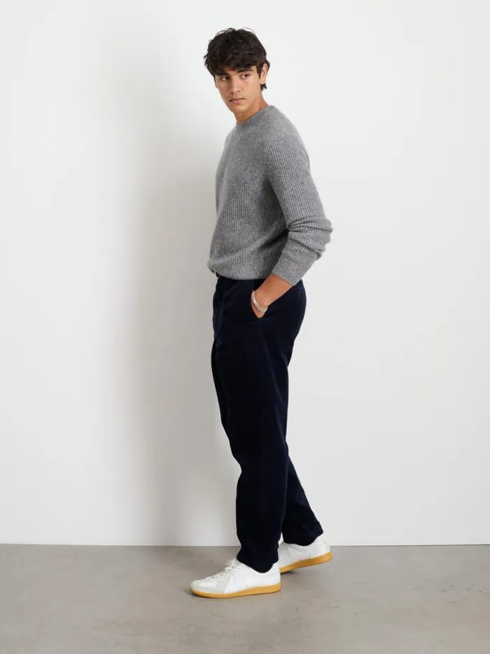 Alex Mill Standard Pleated Pant In Corduroy Dark Navy Men Suiting Blazers
