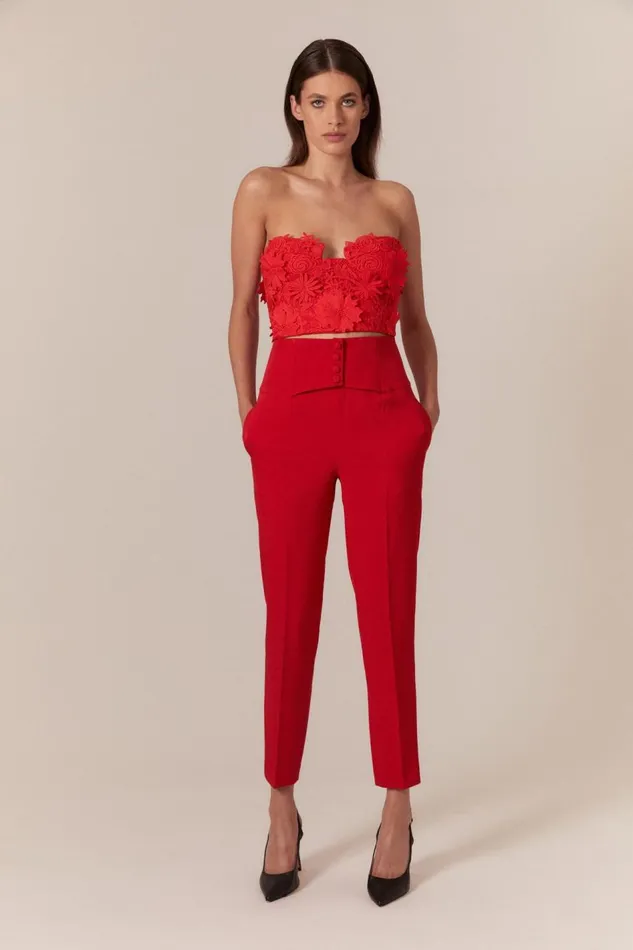 Bardot Corsets Women Brias Lace Bustier In Fire Red Fire Red