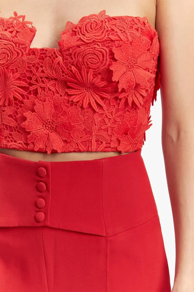 Bardot Corsets Women Brias Lace Bustier In Fire Red Fire Red