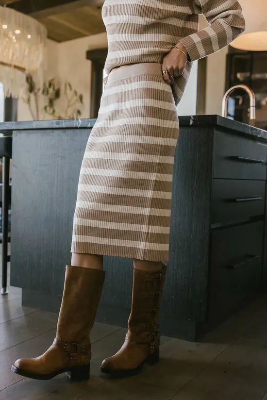 Bohme Alani Striped Skirt In Taupe Taupe Women Skirts