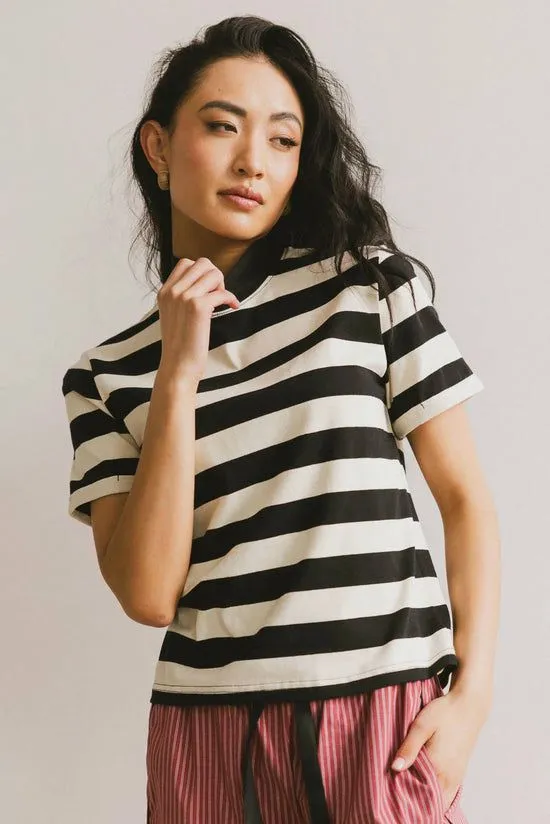 Bohme Grenna Striped Top In Black Black Women Tees and Tanks
