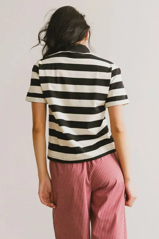 Bohme Grenna Striped Top In Black Black Women Tees and Tanks