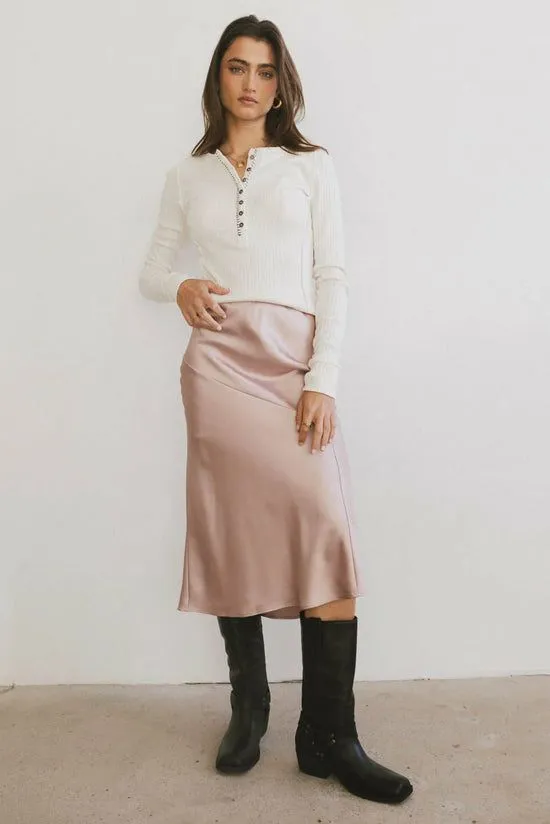 Bohme Zada Midi Skirt In Blush Blush Women Skirts