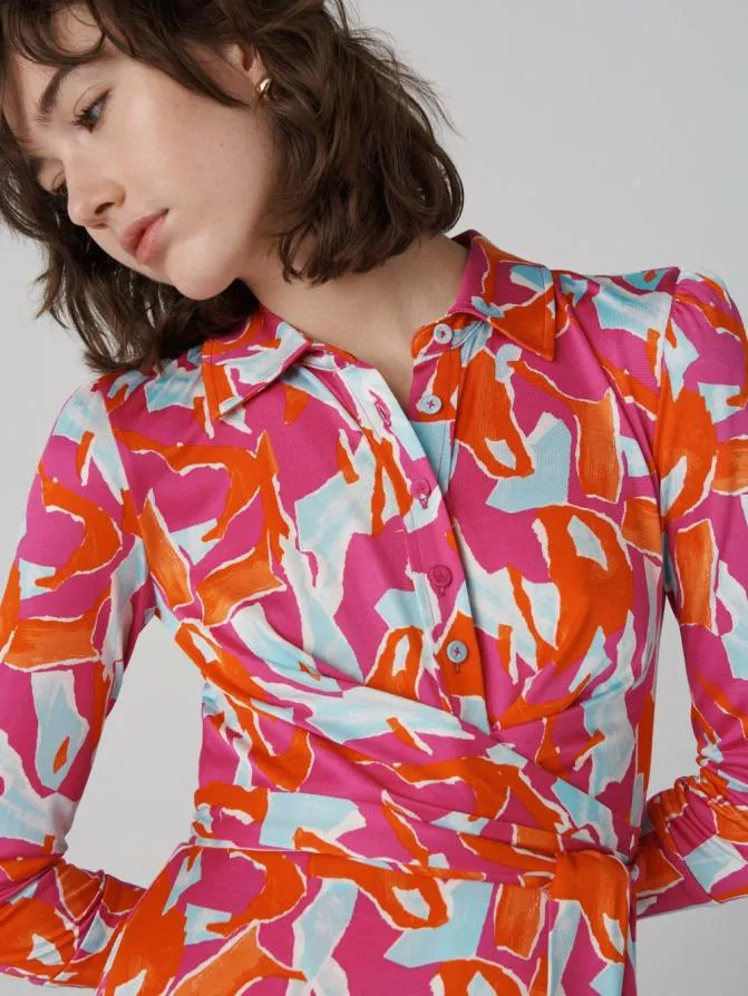 DVF Dresses Sana Dress Tiny Island Camo Pink 8211 Women