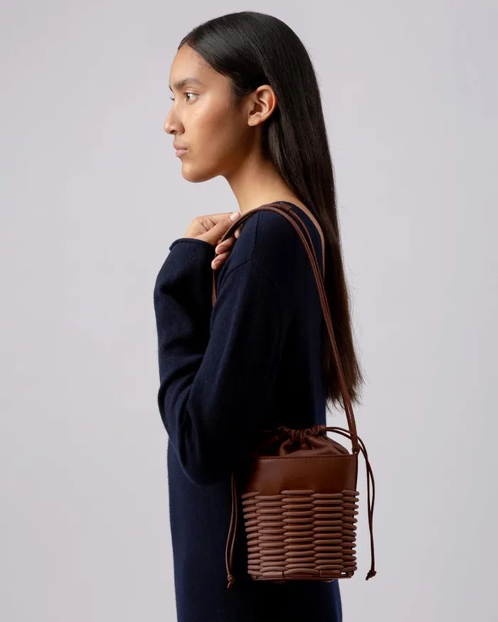Hereu PINAR BUCKET 8211 Braided Detail Crossbody Bag Women Crossbody Bags