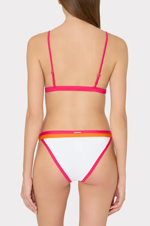 Milly Bikinis Women Amalfi Color Block Bikini Bottom Pink Multi Milly Bikinis Women Amalfi Color Block Bikini Bottom Pink Multi