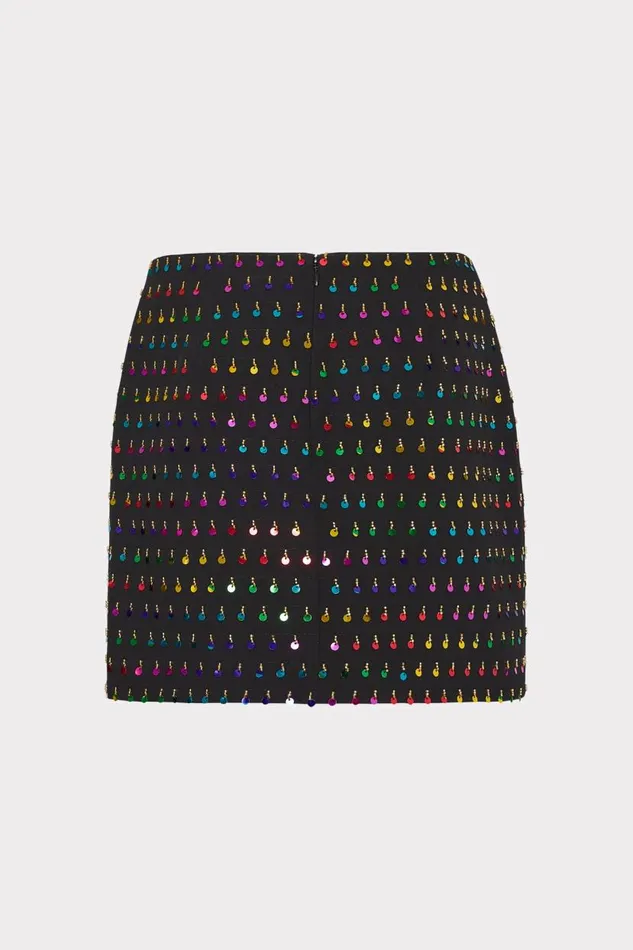 Milly Skirts Women Modern Mini Beaded Sequin Skirt Blackrainbow Milly Skirts Women Modern Mini Beaded Sequin Skirt Blackrainbow