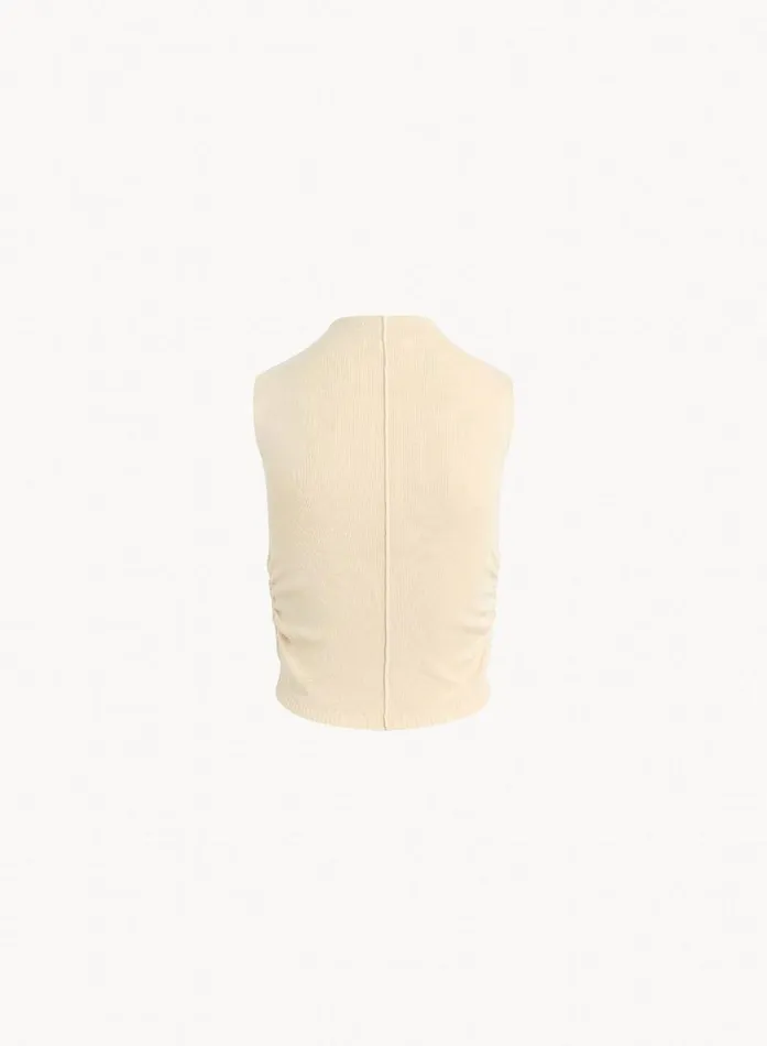 Mock Neck Linen Jersey Top 8211 Seashell Sand Women Bella Dahl Sleeveless Mock Neck Linen Jersey Top 8211 Seashell Sand Women Bella Dahl Sleeveless