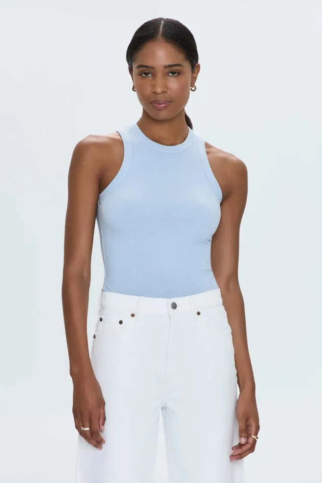 Pistola Denim Tees and Tanks Women Blake Bodysuit 8211 Celestial Blue