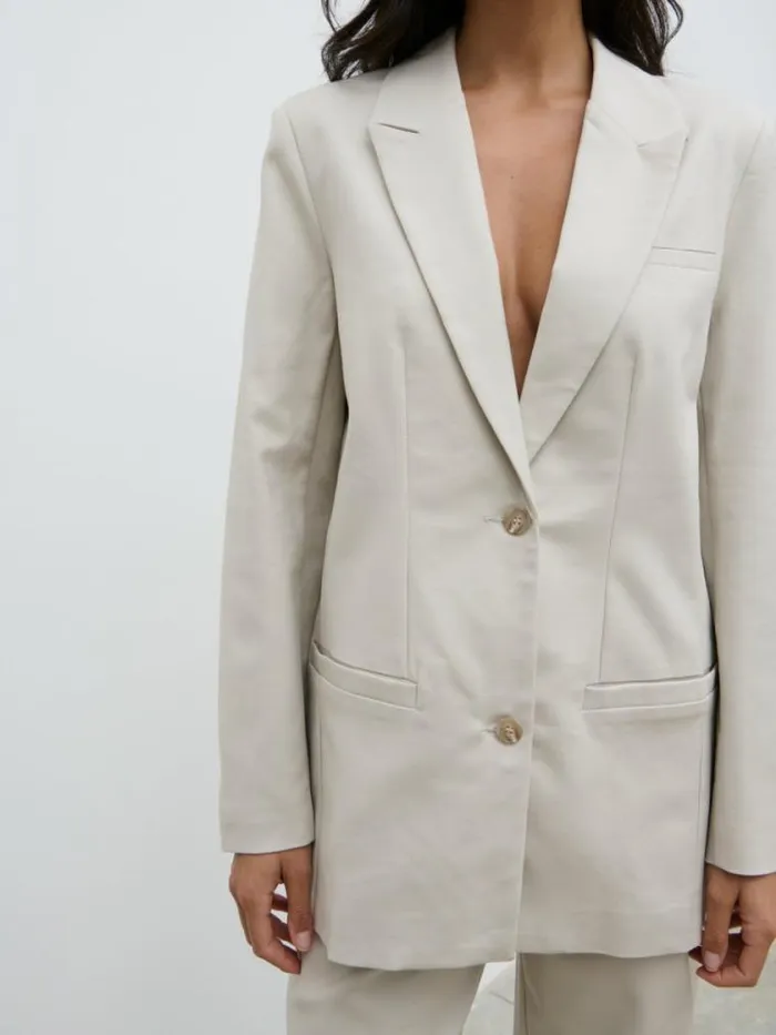 Pretty Lavish Everyday Staples Brady Oversized Boxy Blazer Beige 8211 Women