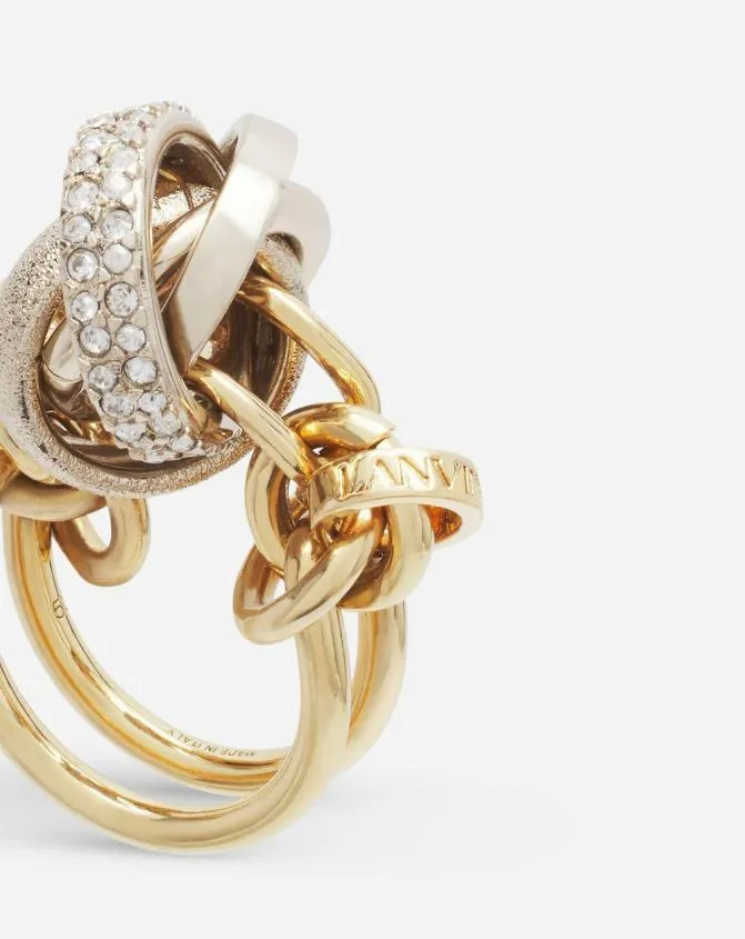Women Jewelry Lanvin Partition By Knot Ring Goldcrystal Women Jewelry Lanvin Partition By Knot Ring Goldcrystal