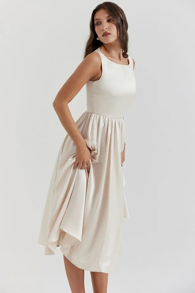 Women Shayla Vintage Cream Midi Dress House Of CB Dresses Women Shayla Vintage Cream Midi Dress House Of CB Dresses