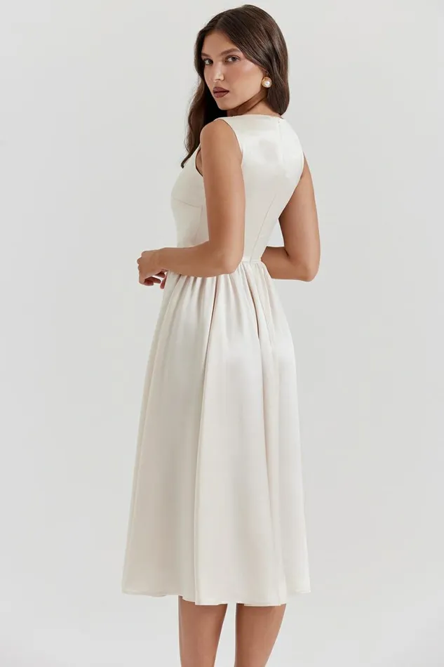 Women Shayla Vintage Cream Midi Dress House Of CB Dresses Women Shayla Vintage Cream Midi Dress House Of CB Dresses
