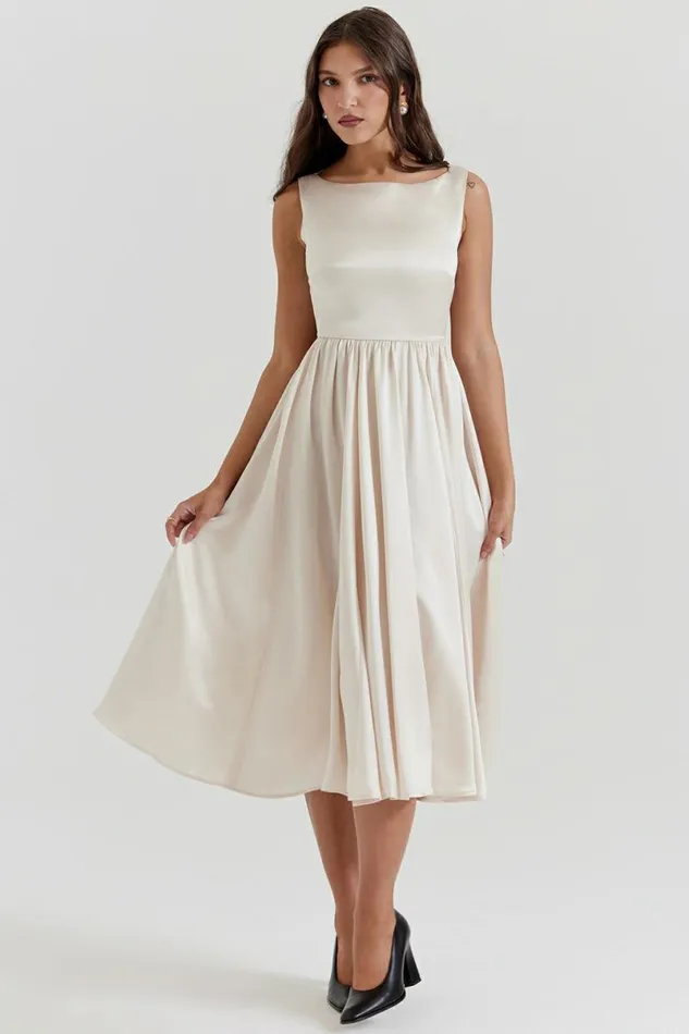 Women Shayla Vintage Cream Midi Dress House Of CB Dresses Women Shayla Vintage Cream Midi Dress House Of CB Dresses