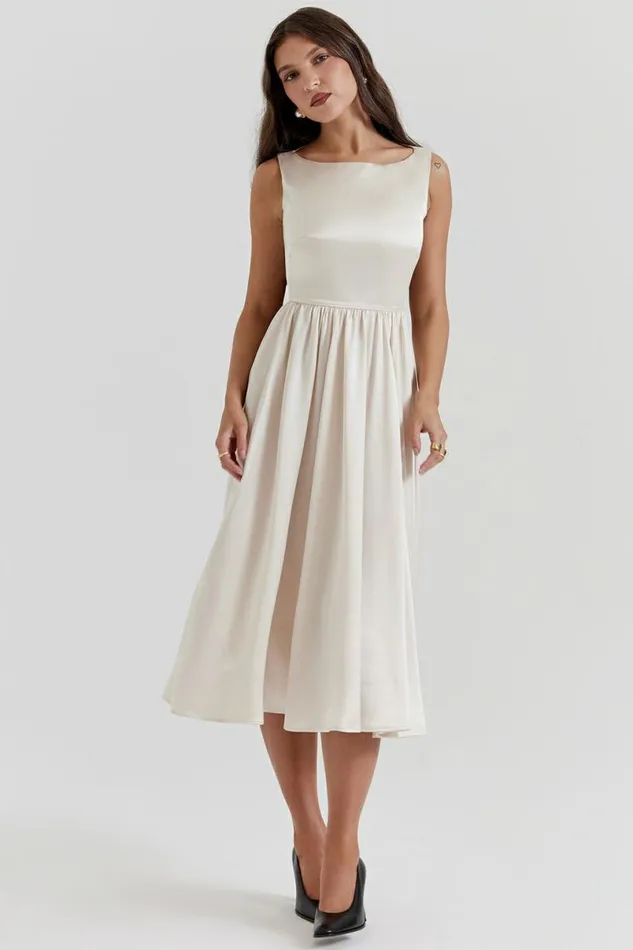 Women Shayla Vintage Cream Midi Dress House Of CB Dresses Women Shayla Vintage Cream Midi Dress House Of CB Dresses