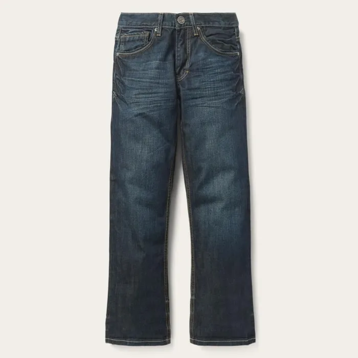 1312 Fit Jeans With A Pieced Back Pocket Blue Men Stetson Boot Cut