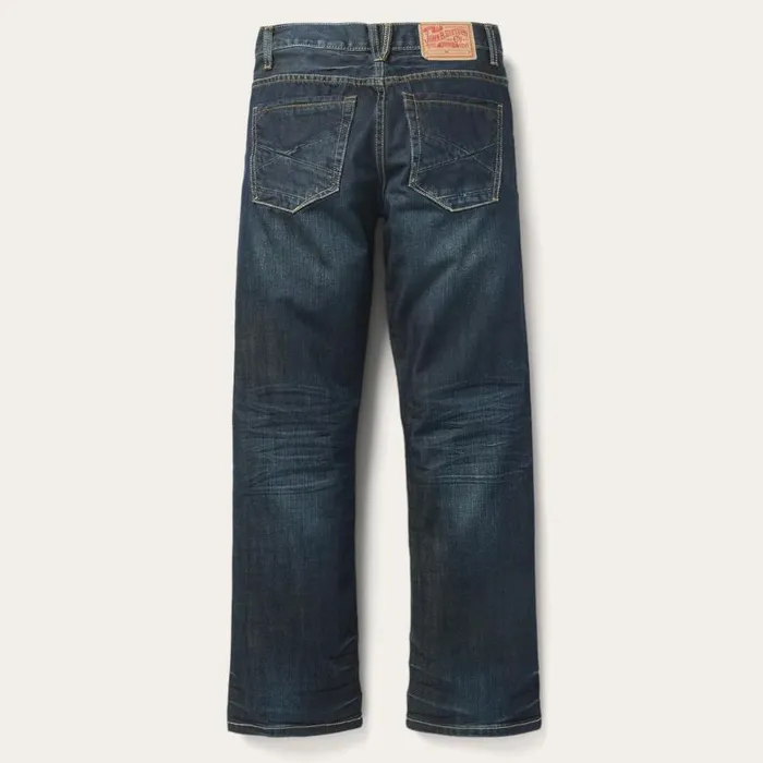 1312 Fit Jeans With A Pieced Back Pocket Blue Men Stetson Boot Cut