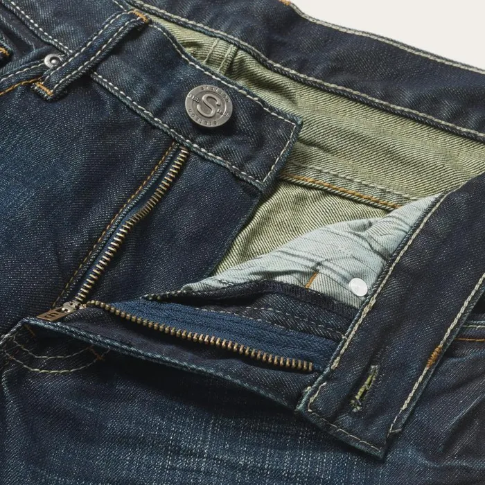 1312 Fit Jeans With A Pieced Back Pocket Blue Men Stetson Boot Cut