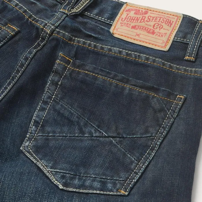 1312 Fit Jeans With A Pieced Back Pocket Blue Men Stetson Boot Cut