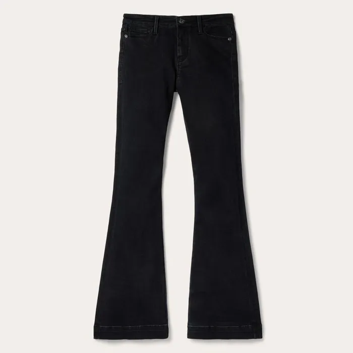 921 High Rise Flare Jeans Black Women Stetson Denim