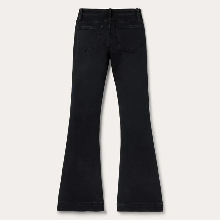 921 High Rise Flare Jeans Black Women Stetson Denim