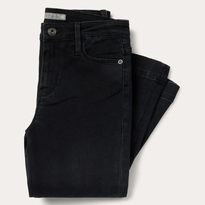 921 High Rise Flare Jeans Black Women Stetson Denim