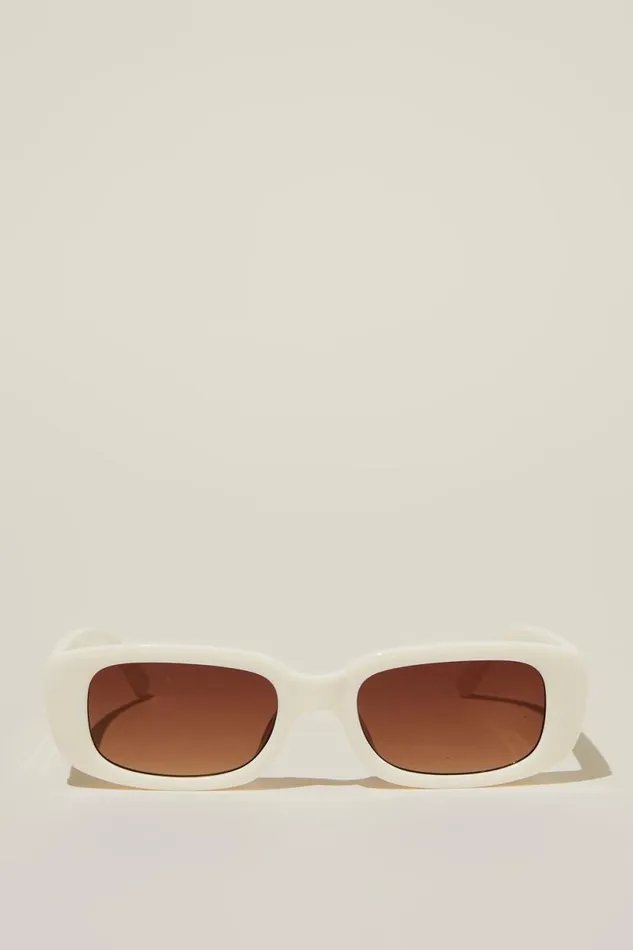 Abby Rectangle Sunglasses Ivory Women Cotton On Sunglasses