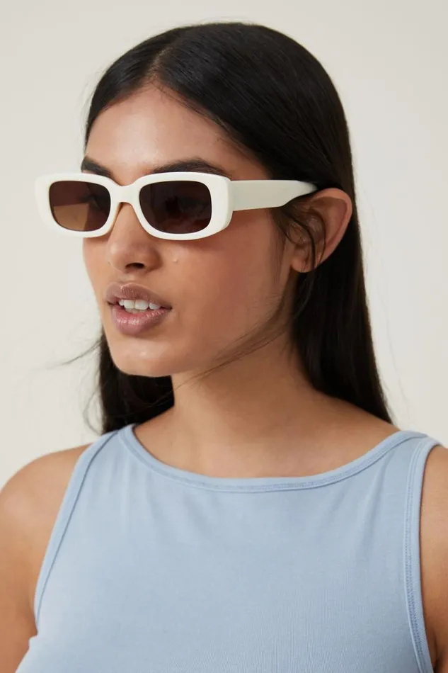 Abby Rectangle Sunglasses Ivory Women Cotton On Sunglasses Abby Rectangle Sunglasses Ivory Women Cotton On Sunglasses