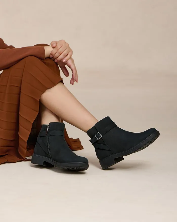 ABEO Compass Buckle Metatarsal Black Womens Abeo Boots