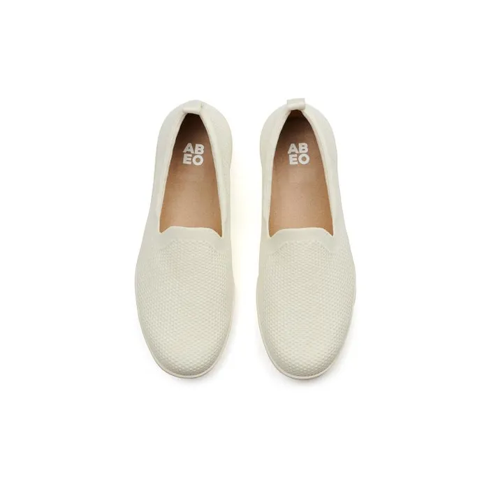 ABEO Encore Knit Slip On Metatarsal White Womens Abeo Sneakers