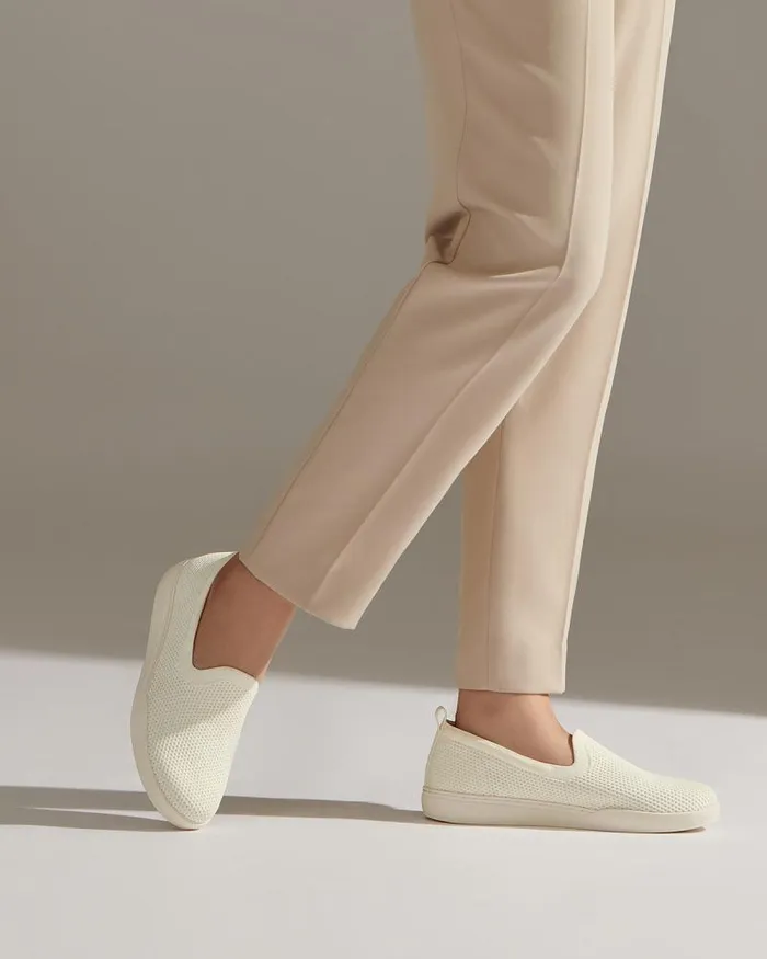 ABEO Encore Knit Slip On Metatarsal White Womens Abeo Sneakers