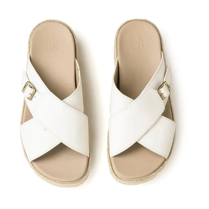 ABEO Solstice Cross Slide White Womens Abeo Sandals