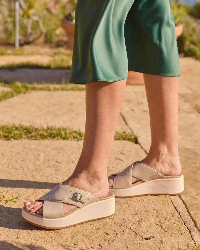 ABEO Solstice Cross Slide White Womens Abeo Sandals