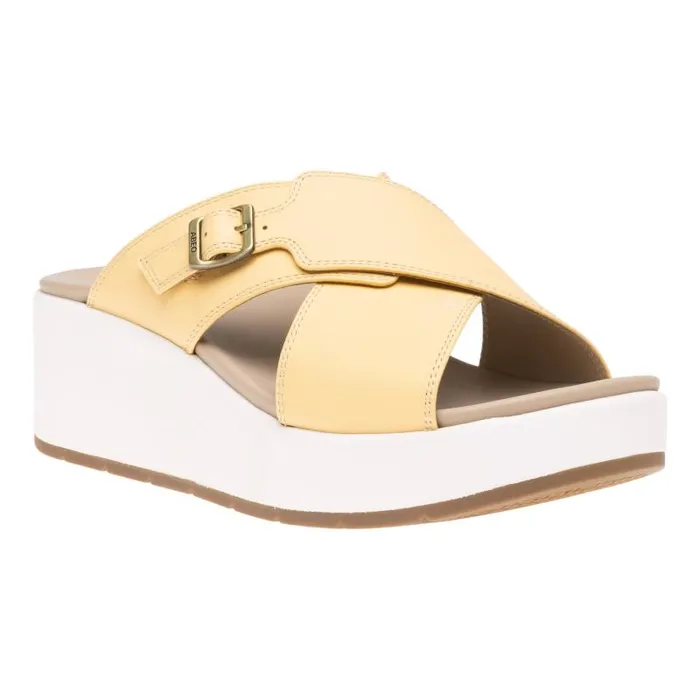 ABEO Solstice Cross Slide Yellow Womens Abeo Sandals