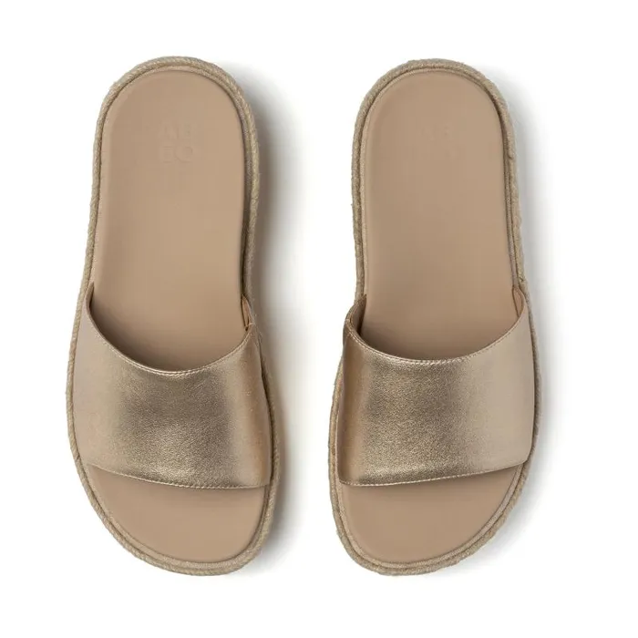 ABEO Solstice Slide Gold Womens Abeo Sandals