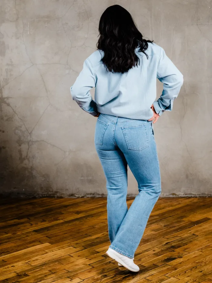 Able Pants Women Becky Straight Leg Jean Mid Blue Wash