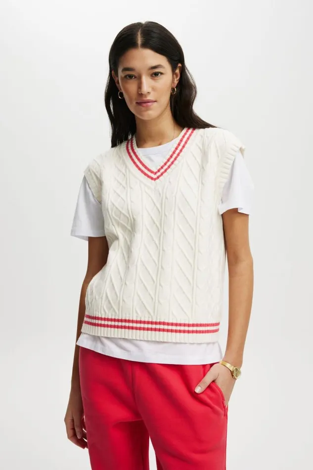 Active Knit V Neck Vest Coconut Milkfrenchie Red Women Cotton On Sweats and Hoodies Active Knit V Neck Vest Coconut Milkfrenchie Red Women Cotton On Sweats and Hoodies
