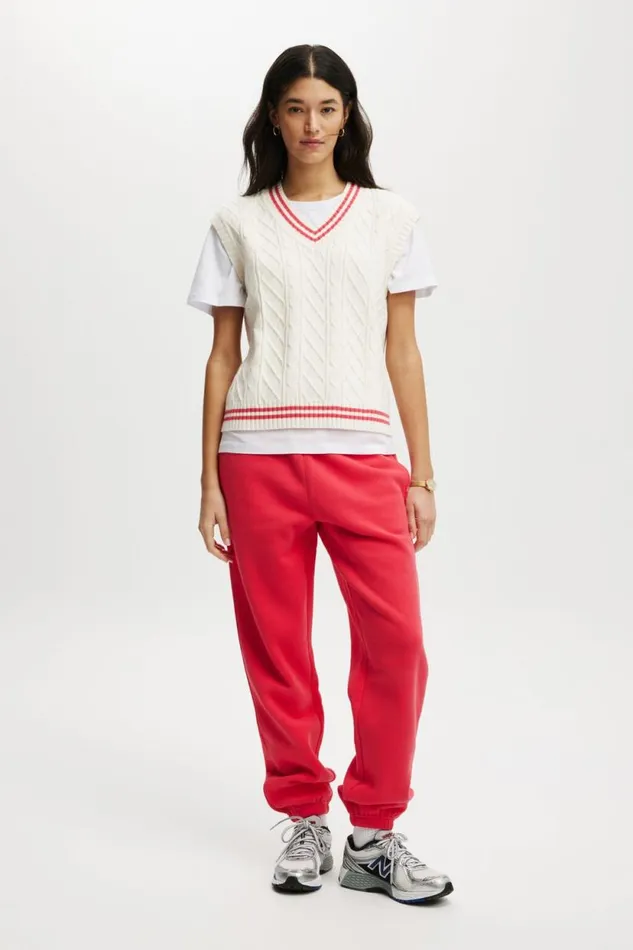 Active Knit V Neck Vest Coconut Milkfrenchie Red Women Cotton On Sweats and Hoodies Active Knit V Neck Vest Coconut Milkfrenchie Red Women Cotton On Sweats and Hoodies