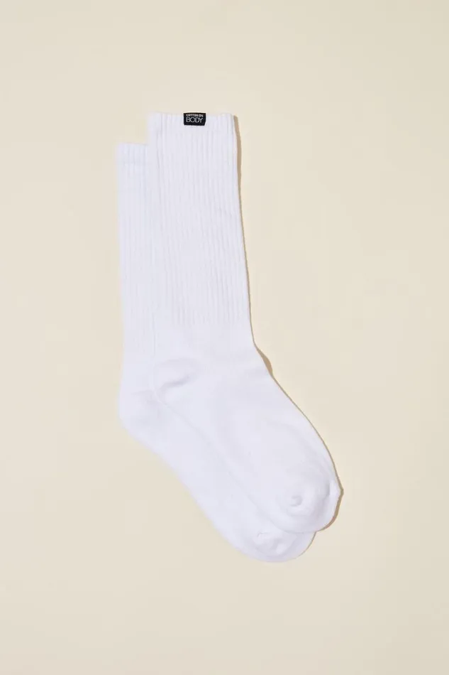 Active Tube Sock White Pip Women Cotton On Socks