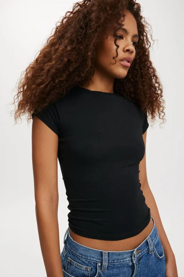 All Day Crew Tee Black Women Cotton On Tops All Day Crew Tee Black Women Cotton On Tops
