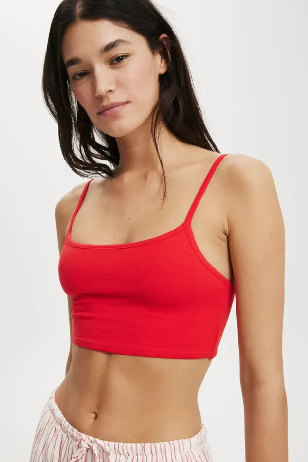 All Day Micro Crop Cami Racer Red Women Cotton On Tops All Day Micro Crop Cami Racer Red Women Cotton On Tops