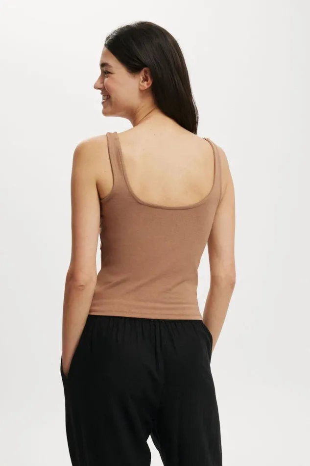 All Day Square Neck Tank Baked Clay Women Cotton On Tops All Day Square Neck Tank Baked Clay Women Cotton On Tops