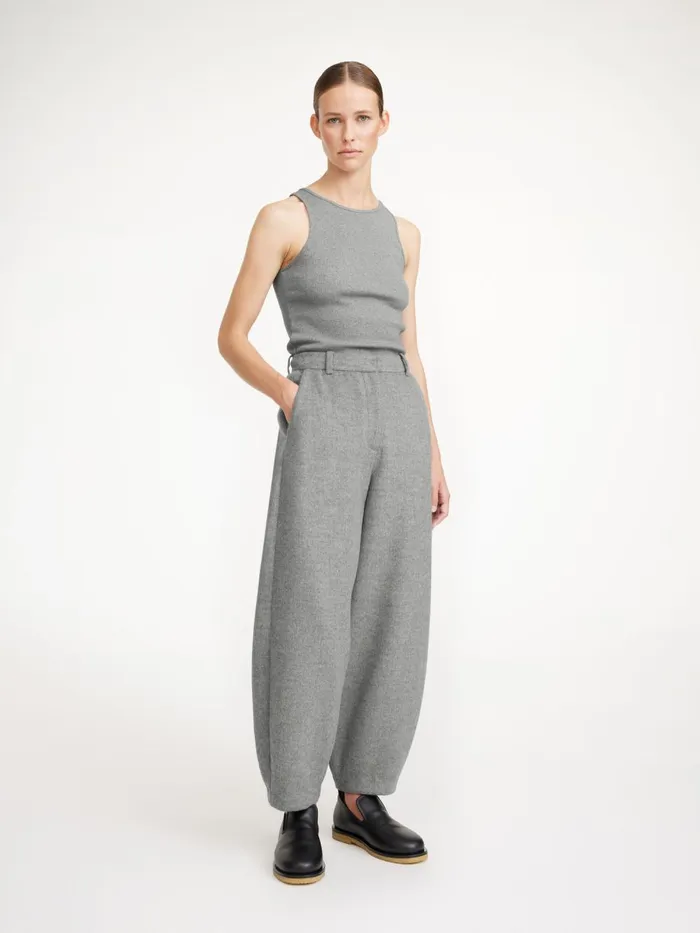 Amani Organic Cotton Tank Top Grey Melange Women By Malene Birger Tops and Blouses