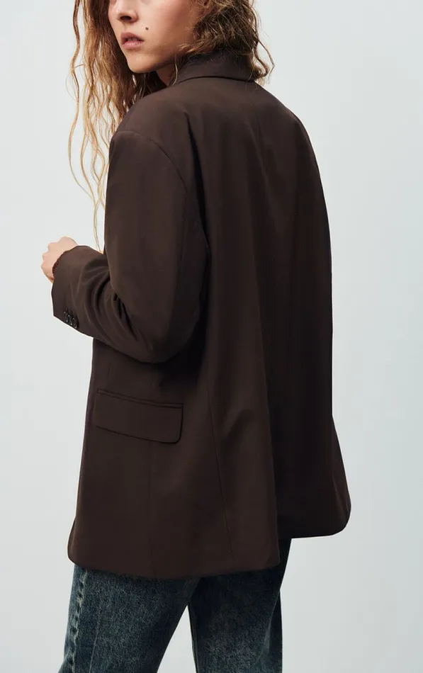 American Vintage Jackets and Blazers Women Blazer Kabird Cacao American Vintage Jackets and Blazers Women Blazer Kabird Cacao
