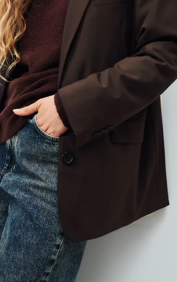 American Vintage Jackets and Blazers Women Blazer Kabird Cacao American Vintage Jackets and Blazers Women Blazer Kabird Cacao